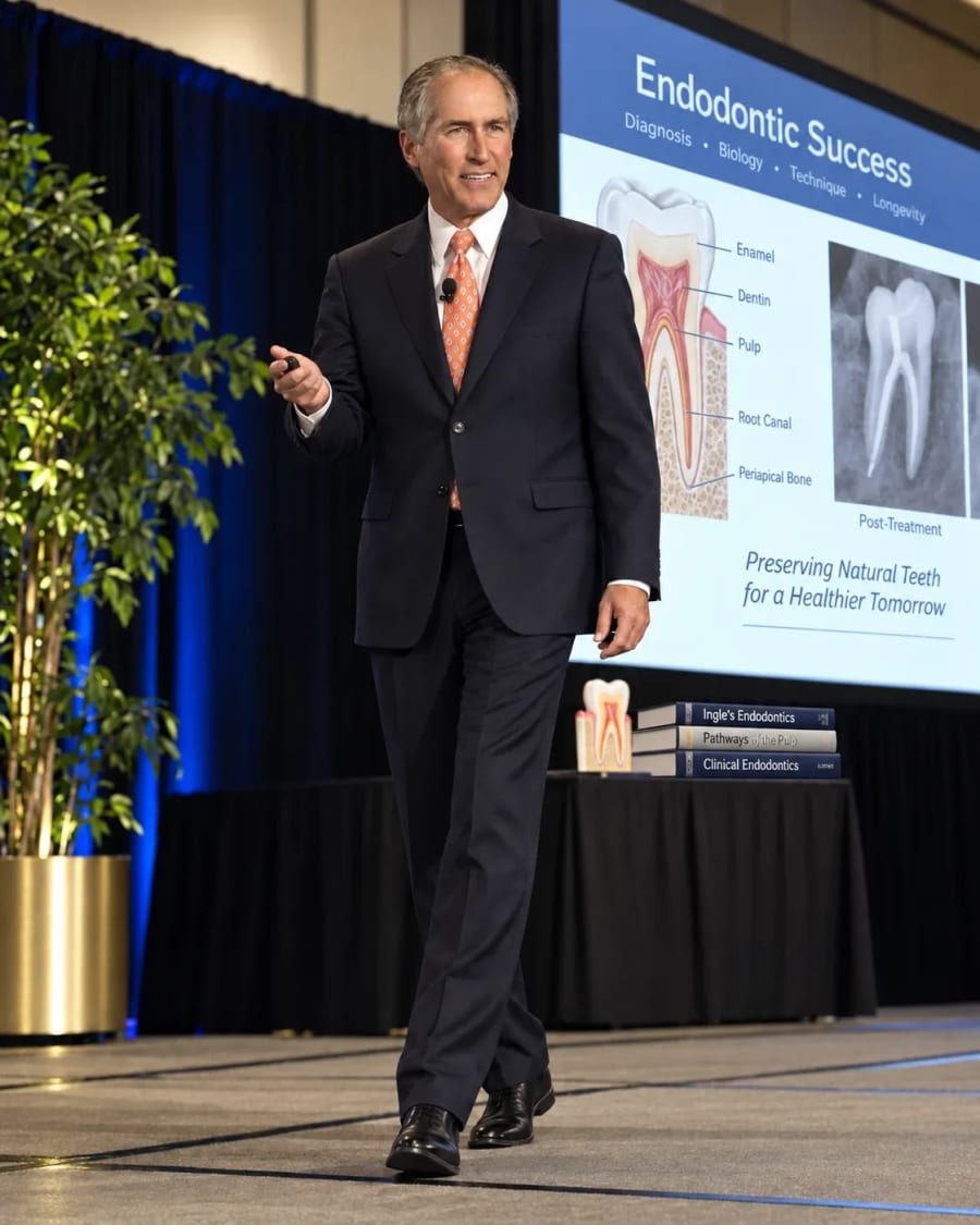 Dr. Garry L. Bey lecturing to dentists