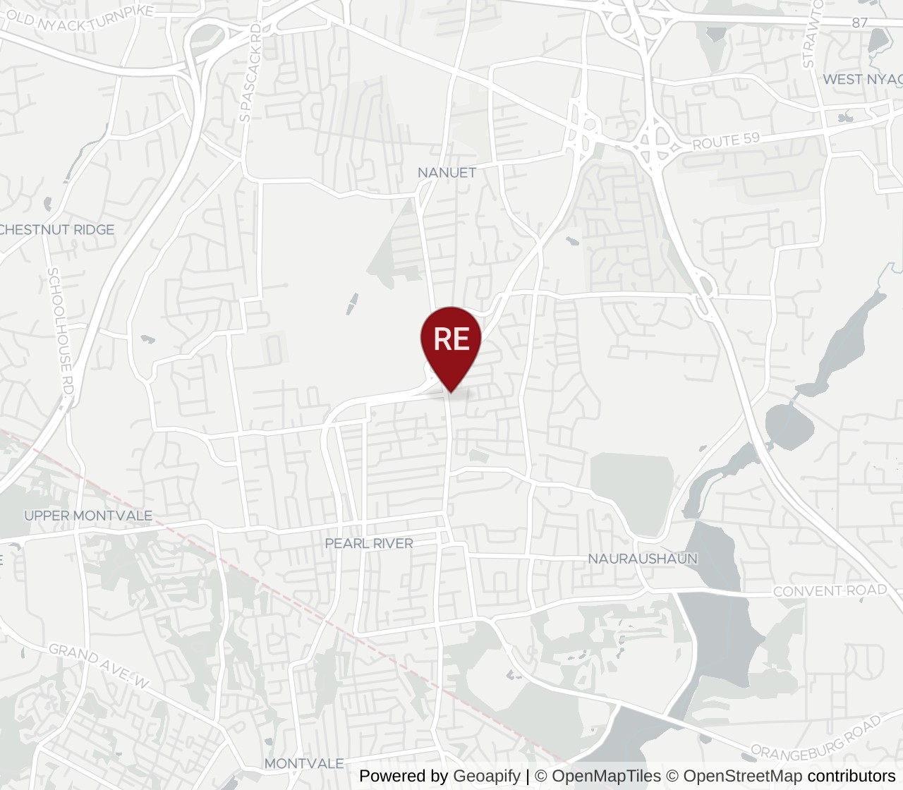 Map showing Rockland Endodontics at 300 North Middletown Road, Pearl River, NY